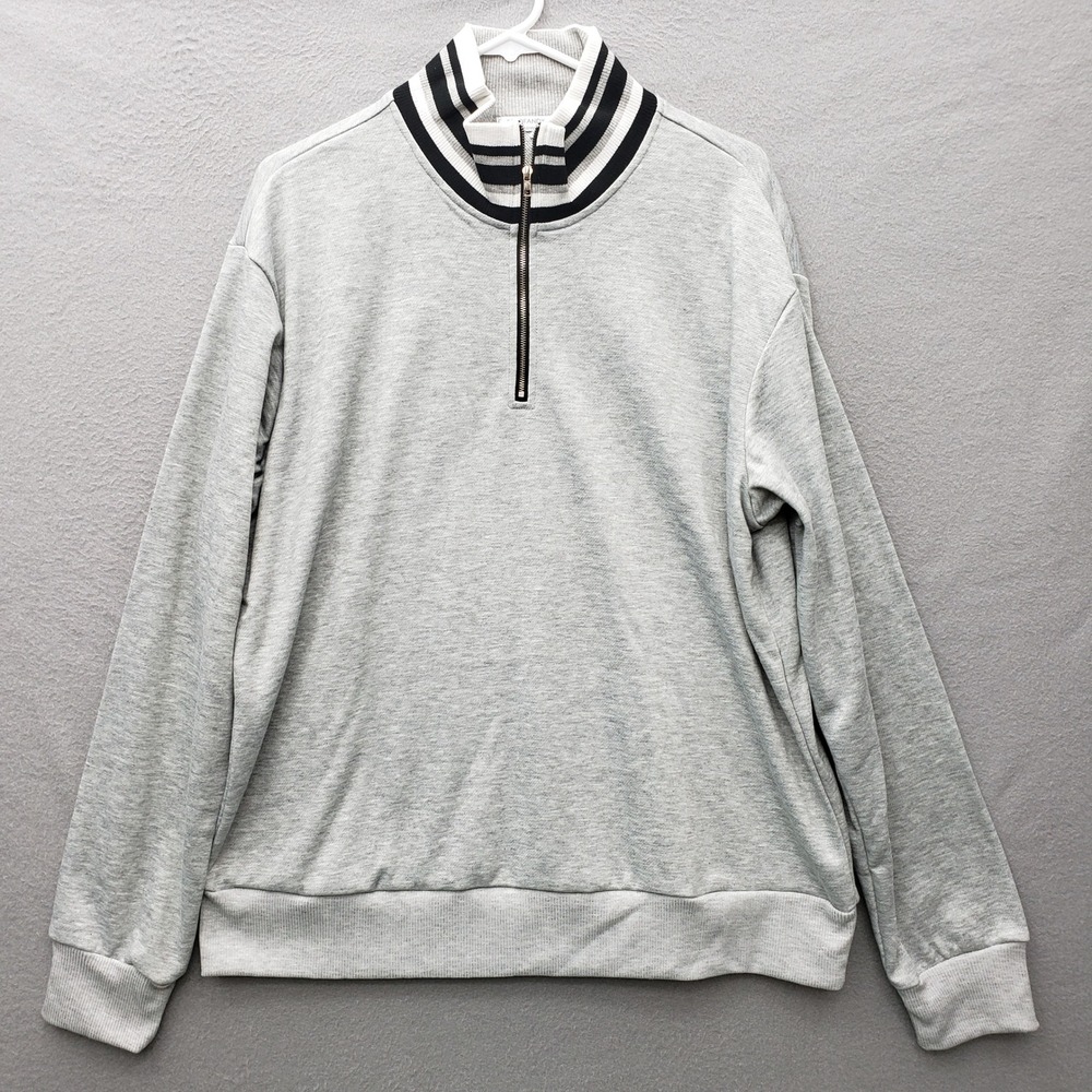 Coofandy Quarter Zip Pullover Sweatshirt Light Gray Casual Athleisure Men's XL